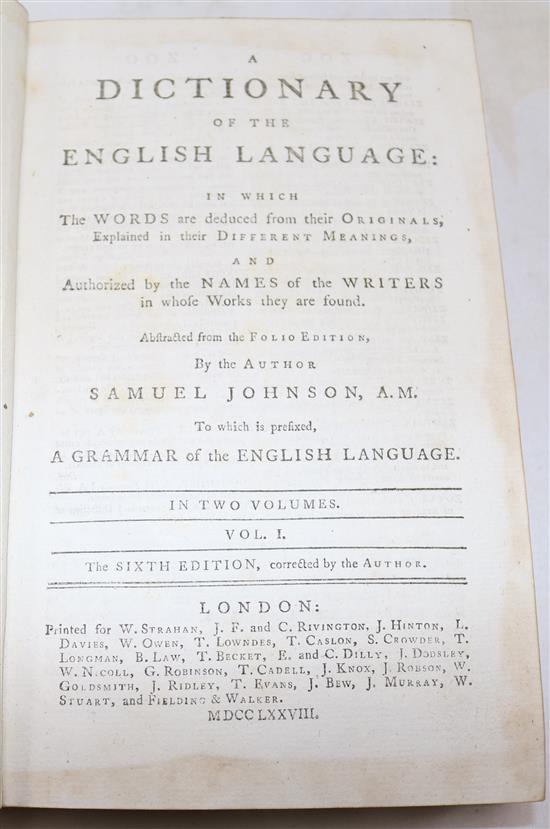 Johnson, Samuel - A Dictionary of the English Language,